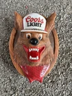 Vintage Coors Light Beer Wolf Sign 3-D Pub Bar Man Cave Pool Wall Plaque Brewery