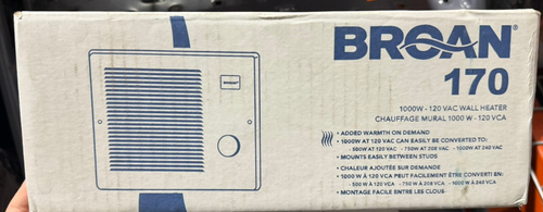 Broan 170 1000W 120 VAC White Steel Wall Heater NEW Sealed Box - Picture 1 of 1