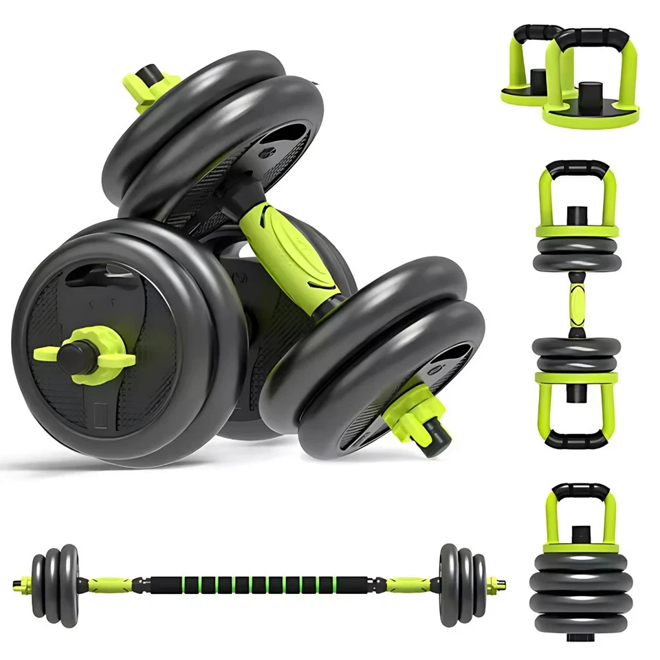 Exersci 6 in 1 Adjustable Dumbbell, Kettlebell, Barbell, Set 20KG/30KG/40KG
Opens in a new window or