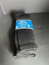 12 Pr Men's Falari Black Diabetic Socks Loose Fit Top Made In USA Shoe Size 9-1