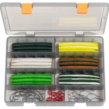 Wacky Worms Bass Fishing Kit, 71pcs 4 in Stick Worm Soft Plastic Baits, Wacky...