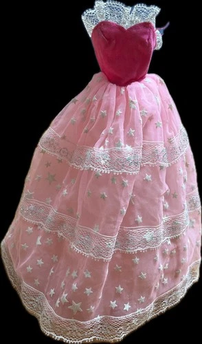 Vintage Barbie Dream Glow Dress Pink Glows in Dark Stars