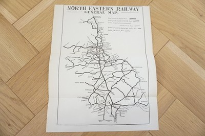 1922 North Eastern Railway Original Railway Map NER