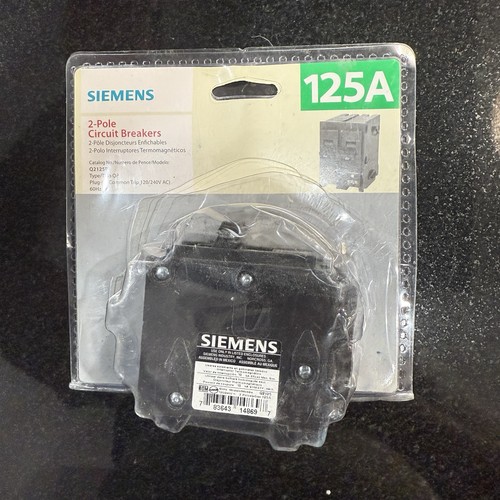 Siemens Q2125P 125 Amp Double-pole Type QP Circuit Breaker Black 120/240v