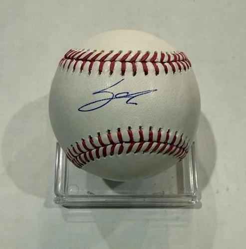 Sal Stewart Signed Rawlings OMLB Baseball MLB Authentication w/ Cube Cin Reds