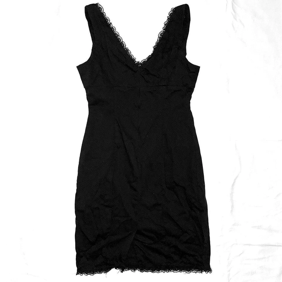 Lindo Vestido Babydoll Y2k XOXO L 13 Midi Negro con Encaje Capricho Hada Gótico Bruja Foto 3 de 4