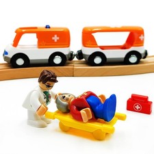 Magnetic Trains Cars Playset Wooden Train Track Accessories Train Set for Tod...