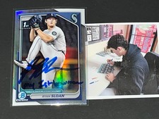 Ryan Sloan Mariners Auto Signed 2024 1st Bowman Chrome Refractor My 1st Bowman