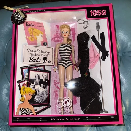 50th Anniversary My Favorite Barbie 1959 Repro Mattel 2008 Ponytail NEW