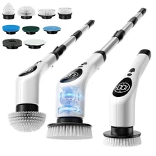 Electric Spin Scrubber,Cordless Cleaning Brush,Shower Scrubber with 9 Scrub B...