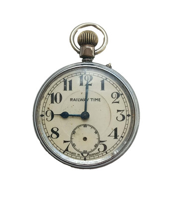 Vintage ''Railway Time'' Deutsche Herren Taschenuhr um 1920-1930