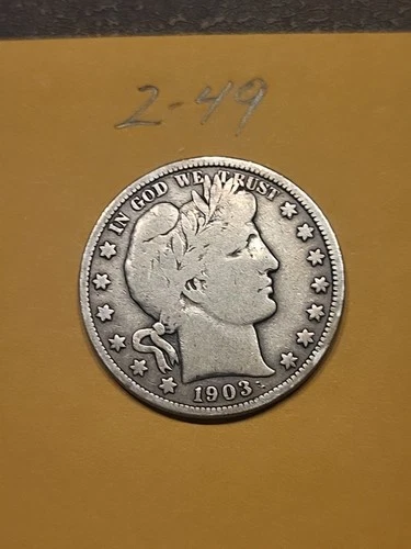 1903 S  Barber Half Dollar VG  Lot2-49
