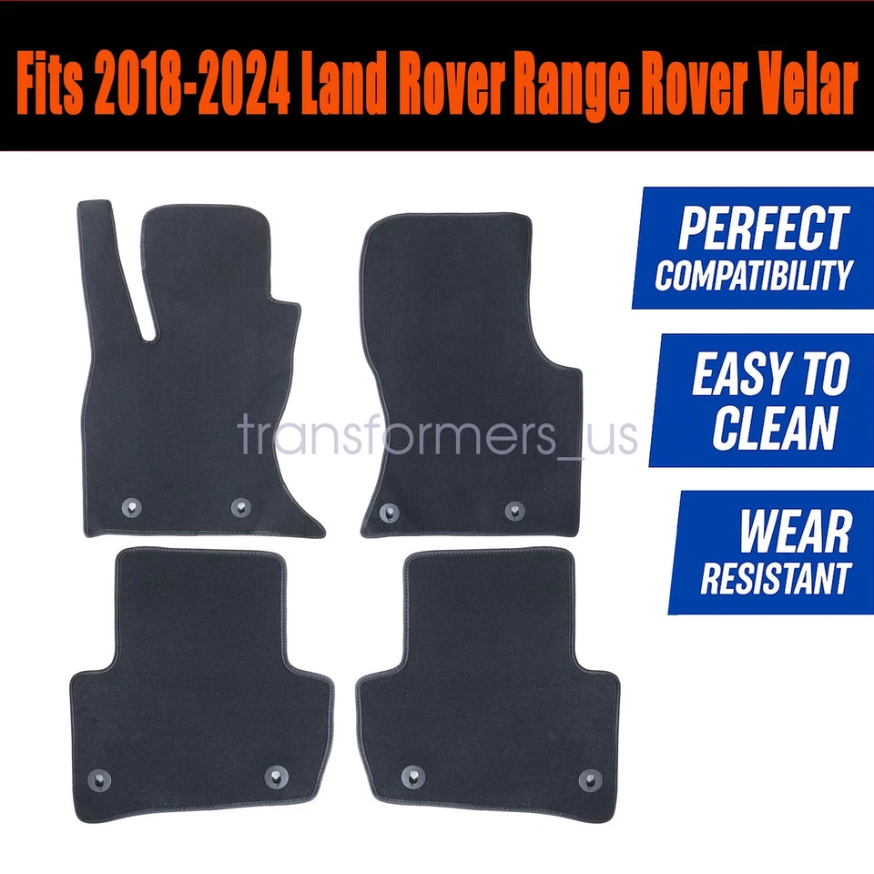 Alfombrillas delanteras y traseras negras para Range Rover Velar 2018 2019-2024 nuevas Foto 3 de 4