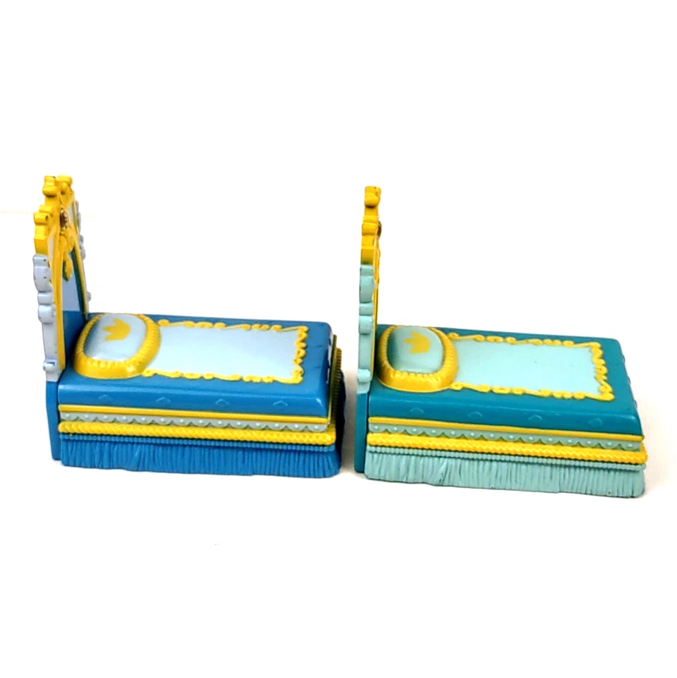 Disney Mattel Polly Pocket Cenicienta Camas Azul Teal Casa de Muñecas Dormitorio De Colección Foto 4 de 4