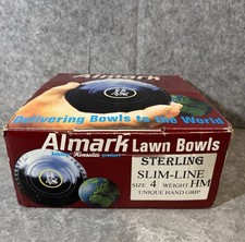 Almark Sterling Slim-Line Lawn Bowls Size 4 Heavy HM Set of 4 In Box