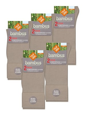 NUR DIE Herren Freizeitsocken 10-Pack Komfortbund Socken Viskose