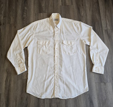 Vtg Roper Mens Long Sleeve White Western Button Up Shirt Size XL Made in USA