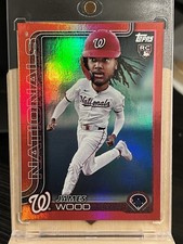 2025 Topps - James Wood RC- Big Head VARIATION- Red /5 - Nationals