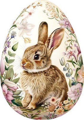 Buntes Osterhasenei Wandbild Schlafzimmer Laptop Vinyl Aufkleber Abziehbild 6 Größen