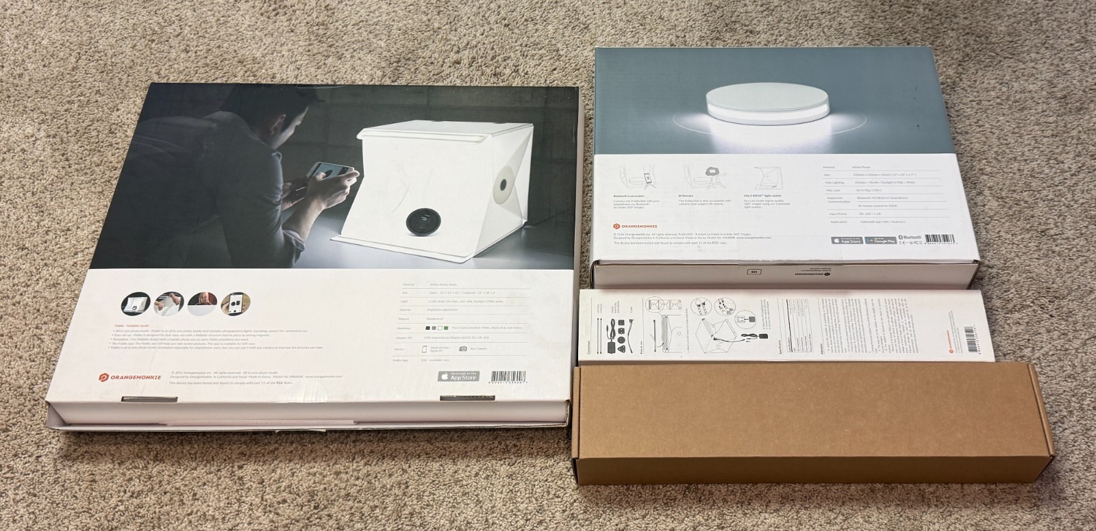 ORANGEMONKIE Foldio 360 Smart Turntable + Foldable Studio Bundle