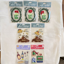 Jolee's Boutique, JoAnnSticker Collage Christmas Holiday Paper Scrapb Lot of 7ps
