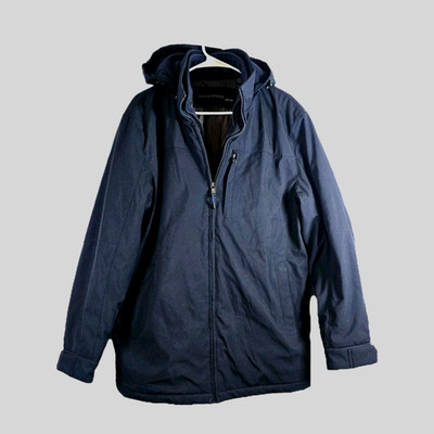 NEW Weatherproof Brand Men's  Dual Zip Coat Jacket W/ Removable Hood BLACK SM