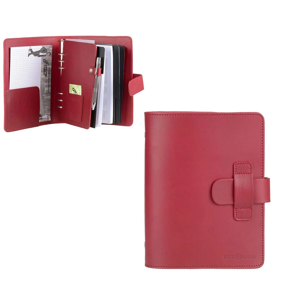 Ruitertassen Terminplaner A5 Leder rot mit Systemeinlage und Kalender 2025