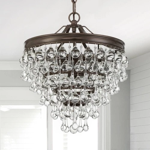 Crystorama Calypso 12" Wide Vibrant Bronze Finish Crystal Chandelier - Picture 1 of 8