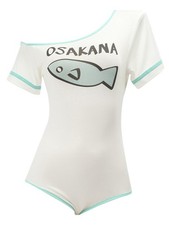 Women's Swimsuit Short Sleeve Bodysuit Stretchy Swimwear Anime-style Romper