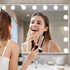 EcoSeal Hollywood Mirror 58x48cm – Dimmable 3-Light Settings Makeup Vanity LED