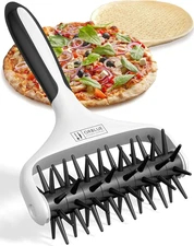 Orblue Pizza Dough Docker Pastry Roller with Spikes, Docking Tool Black