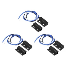 3 Pcs Wired Door Contact Sensor NO NC Magnetic Reed Switch Black