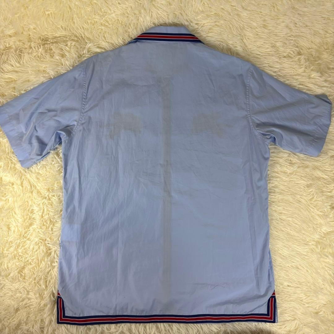 Gucci Tiger Embroidery Bowling Shirt Blue Size M Authentic Italy