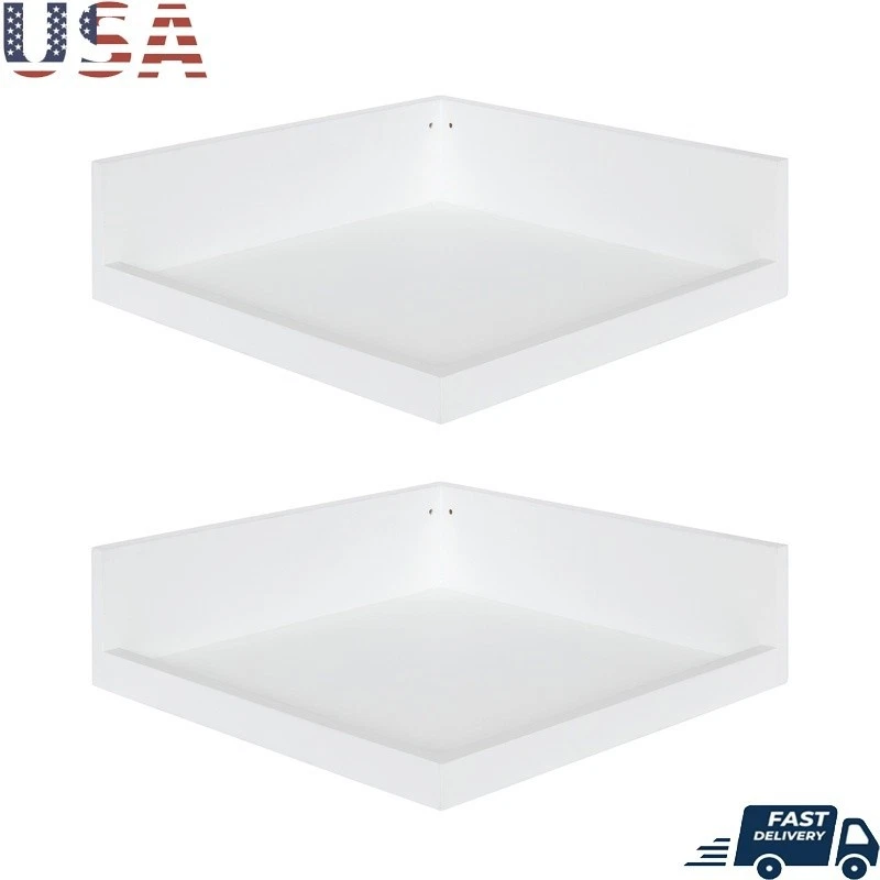 Floating Corner Shelf Set Wall Mount Display Shelves Plants Frames New