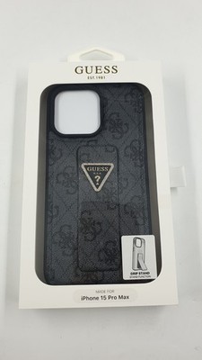 Guess 4G Strass Triangle Case mit Standfunktion iPhone 15 Pro Max Schwarz