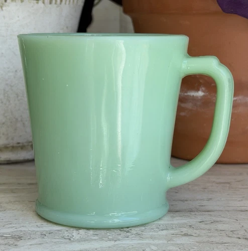 Rare Vintage Fire King D-Handle Coffee Mug Jadeite Jadite Green Philbe Wannabe