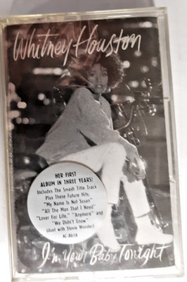 NEW & SEALED audio cassette...Whitney Houston...I'm Your Baby Tonight..FREE SHIP