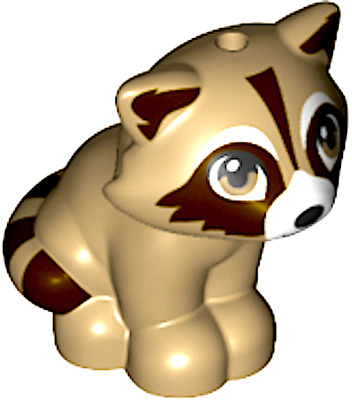 Lego 1 X Dark Tan Brown Raccoon  Minifigure Not Included Animal Pet Friends
