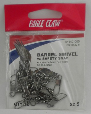 Eagle Claw 01142-001 Schwarz Zylinder Snap Drehbar 12ct Größe 1