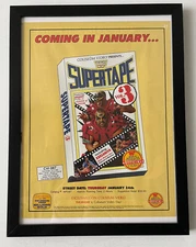 Vintage WWF Supertape Volume 3 VHS Video Store Poster Promo Ad 9x12 Framed Rare