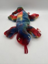 VTG Ty Beanie Buddies - Lizzy the Lizard Bright Tie-Dye 1999 - Rare  Retired