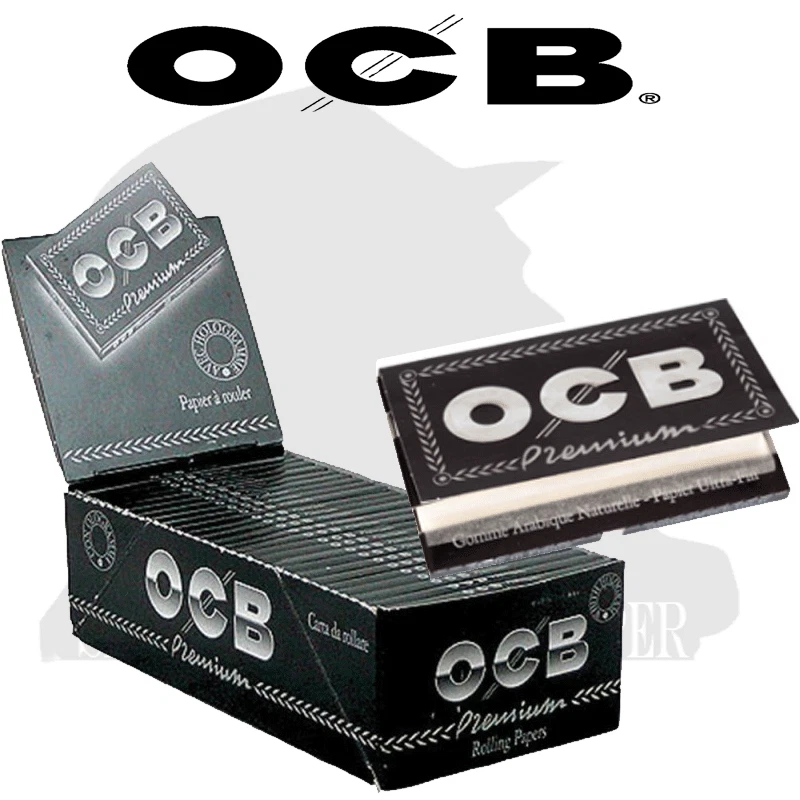 2 X Ocb Premium Black Cartine Doppie Nere Corte Scatola Da 2 X 25 Libretti