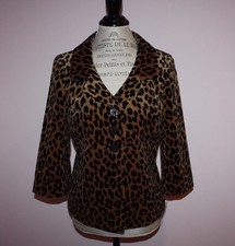 Nwt Womens Classiques Eutier Camel/black Leopard Print Jacket Size Medium