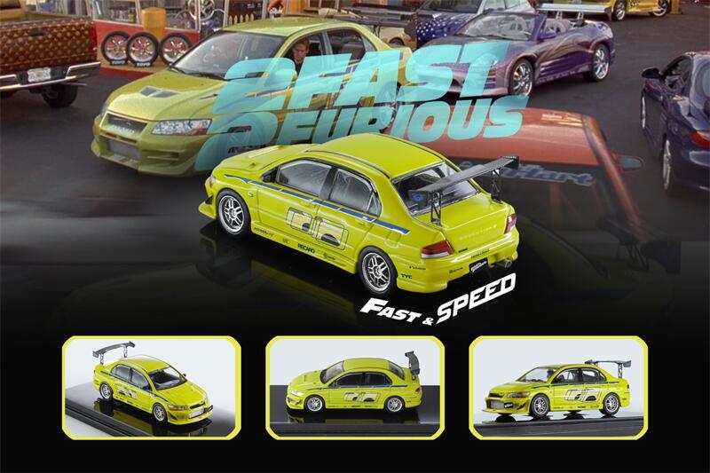 Fast Speed FS 1:64 Lancer Evolution EVO VII FNF FNF Green Model
