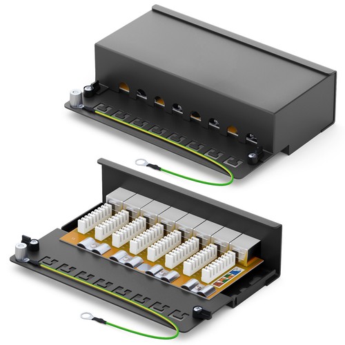 Cat6a Patchpanel 8/12/16/24-Port RJ45 geschirmt Desktop Aufputz Verteile LAN - Afbeelding 3 van 115
