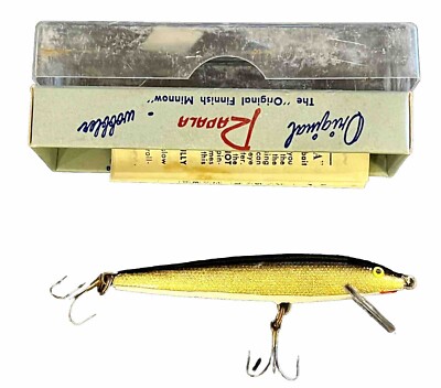 Leurre Flottant Vintage Rapala Finland 7 P - Perche Ventre Doré - Excellent état