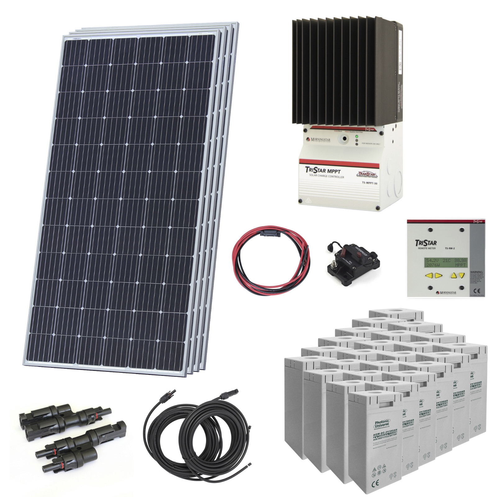 DISCOUNTED 1.44kW 48V complete off-grid solar power kit with 30A MPPT controller