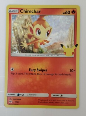 Pokemon TCG Chimchar 12/25 HOLO McDonald's 2021 Promo 25th Anniversary  (MINT/NM)