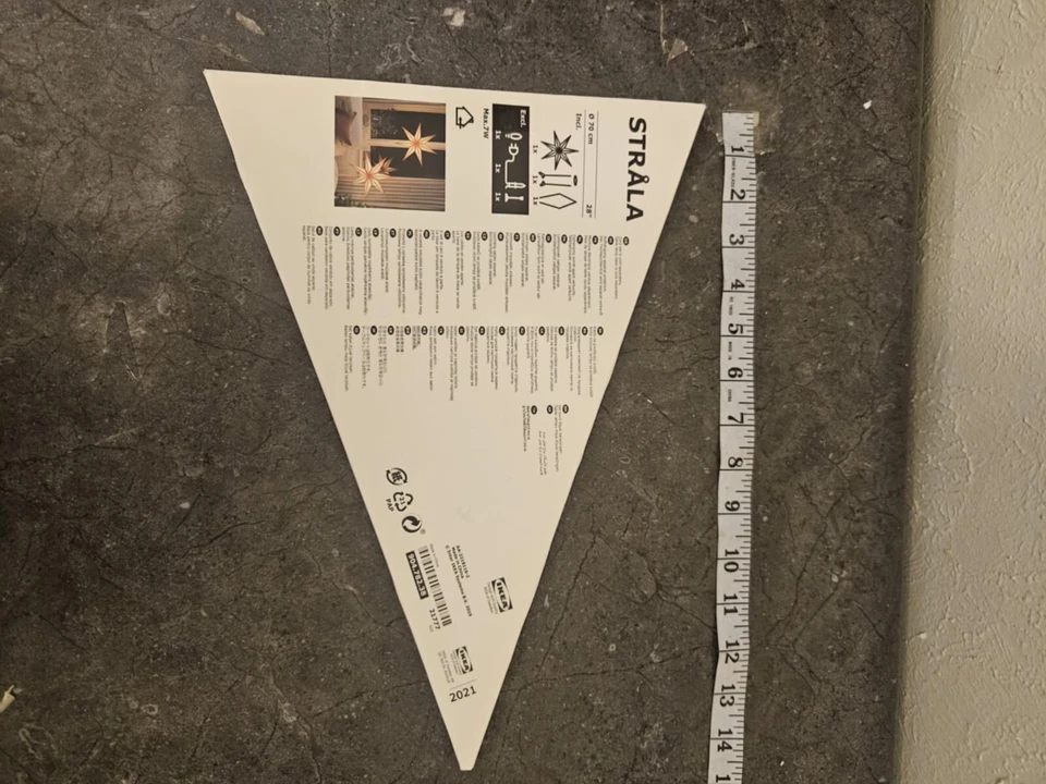 Ikea STRALA Star Light Pendant Table Lamp Shade Christmas Holiday Decor  28" - Image 3 of 4