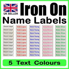Iron On Name Labels Personalised Tapes Clothes School Uniform Custom Tags A-ROND